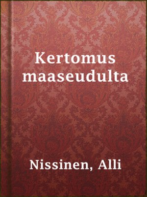 cover image of Kertomus maaseudulta